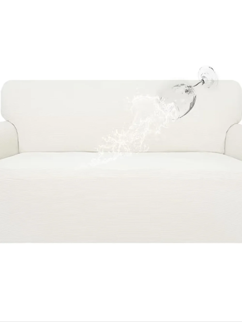Classic Stretch Waterproof Oversized Sofa Slipcover in Cream